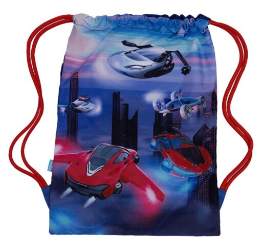 Big Drawstring Bag - Flying Cars