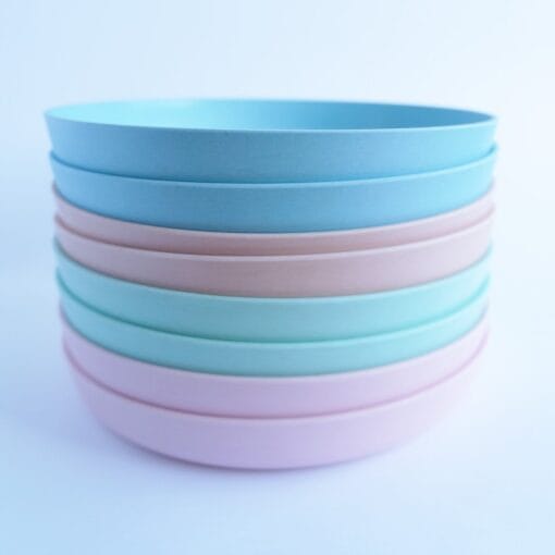 LimaLimes Eco-Friendly Kids-Safe Bamboo Deep Plates (Set of 2)