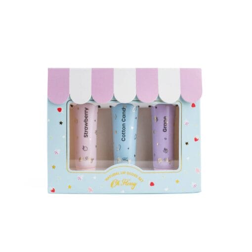 Oh Flossy Natural Lip Gloss Set - Trio of Shimmering, Kid-Friendly Shades